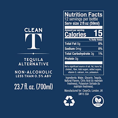 CleanCo Clean T NonAlcoholic, Low Calorie No Sugar, No Sweeteners