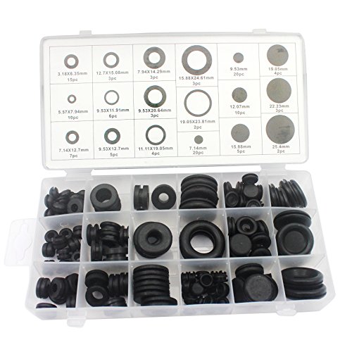 SINOCMP 125 pcs Rubber O Ring Plumbing Gasket Seals Grommets Ring Assortment For Car Vehicle Auto Repair 18 Sizes
