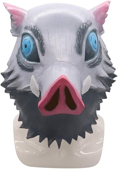 Amazon Com Herocos Demon Slayer Hashibira Inosuke Pig Cosplay Latex Helmet Mask Adult Children Costume Mask Halloween Costume Props Pig Clothing