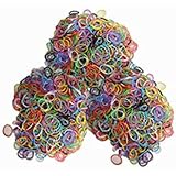 Latex-free Silicone Refill Bands - 1800pcs Mixed Colors with 85+ C_clips and S_clips Mix.