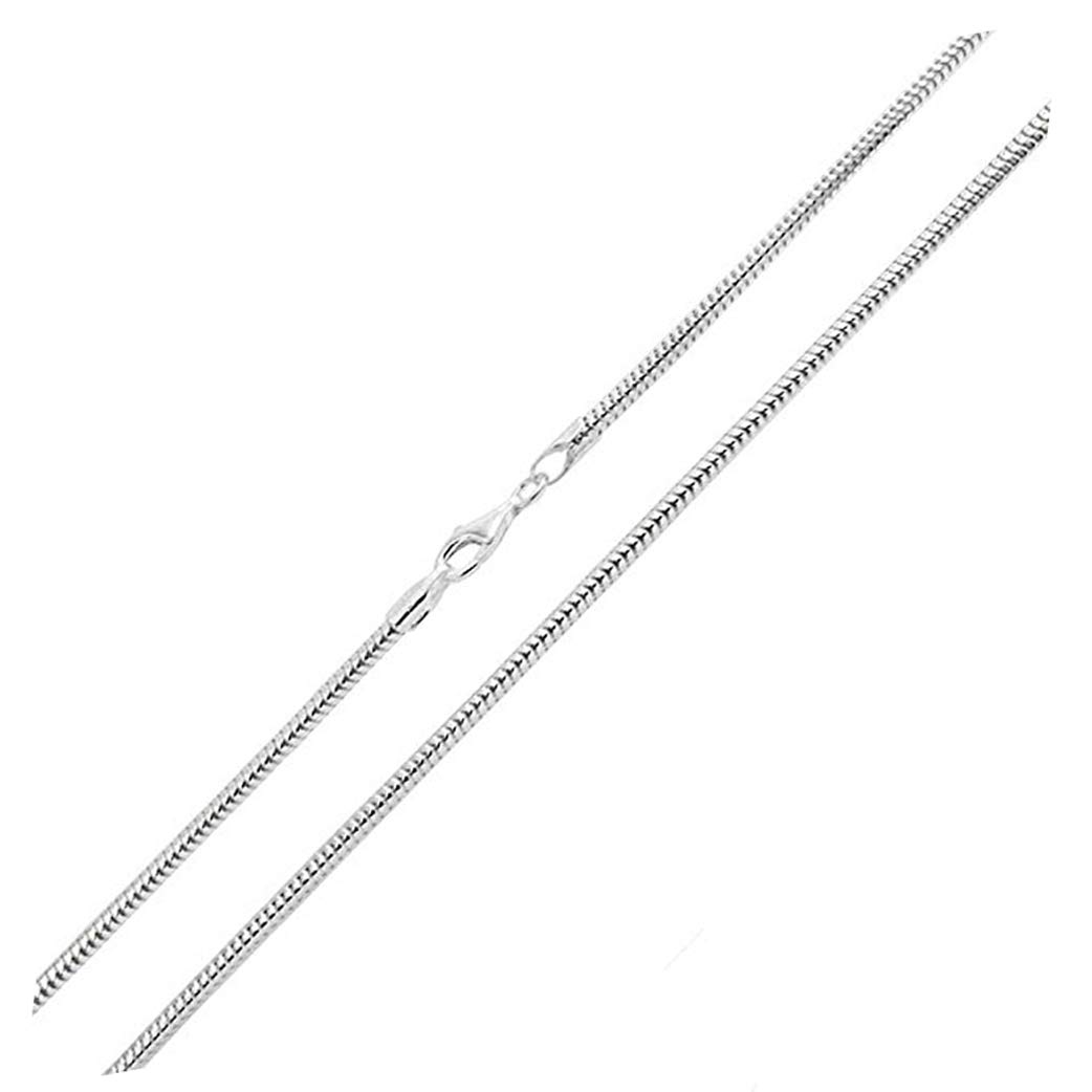 Treasure Bay Men's Women’s Chain Necklace 925 Sterling Silver Snake Chain Italain Made (1.2mm Snake Chain, 22)