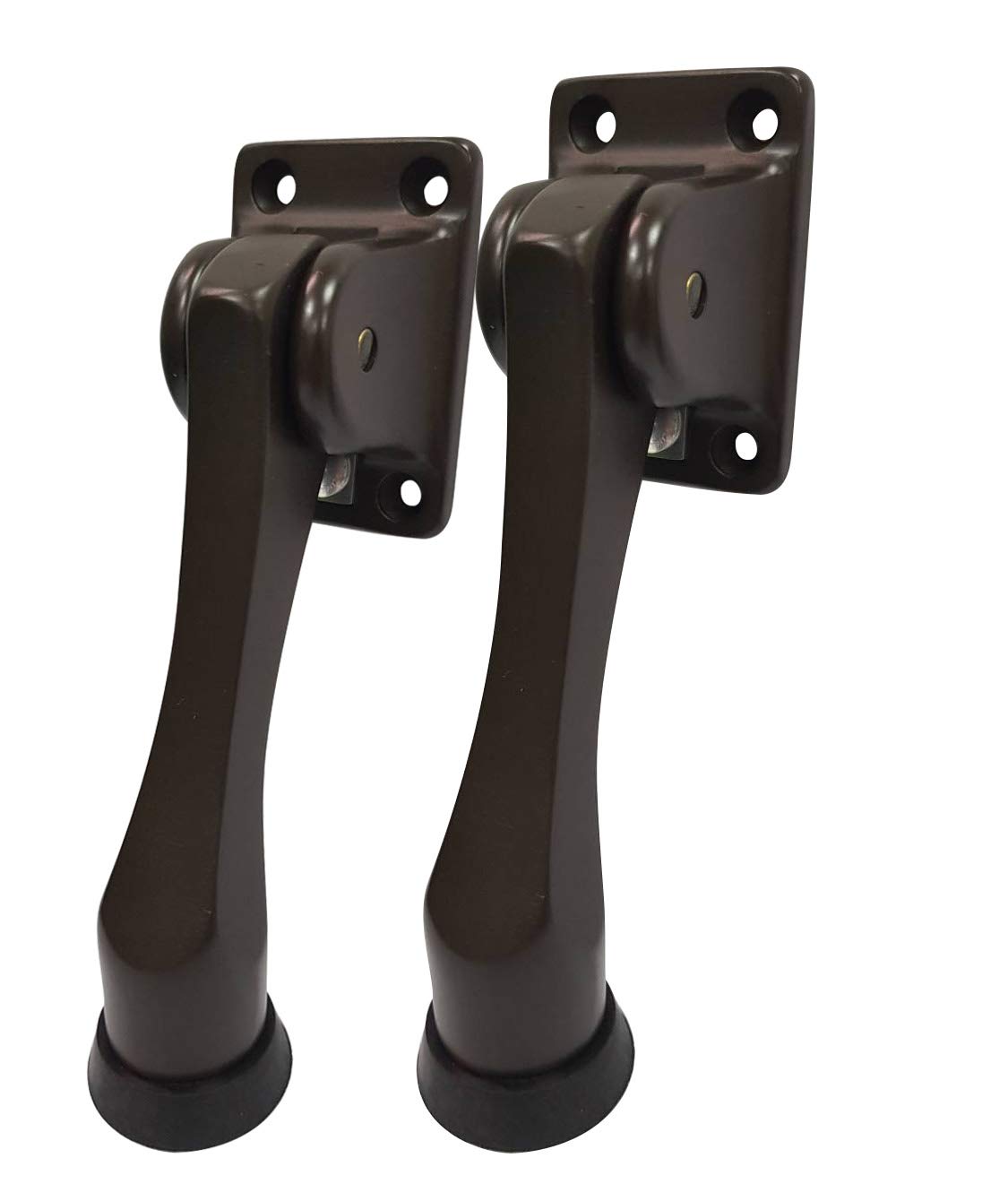 QCAA Solid Brass Drop Down Door Stop, 4", Oil Rubbed Bronze US10B, 2 Pack