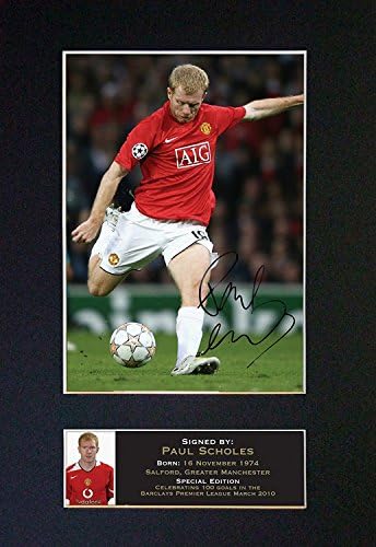 PAUL SCHOLES Man Utd Signed Autograph Mounted Photo Repro A4 Print no50 (Un-framed)