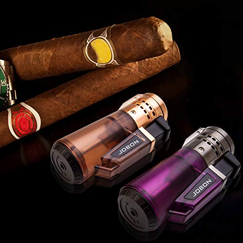 Torch Cigar Lighter 2 Pack Triple Jet Flame Refillable Butane Lighter