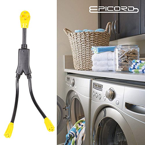 EPICORD Dryer Cord Plug 4 Prong L14-30P Generator 30Amp Male to 2 Of 5-15R 15Amp Female, 125/250-volt, 2.5FT - Thumbnail 4