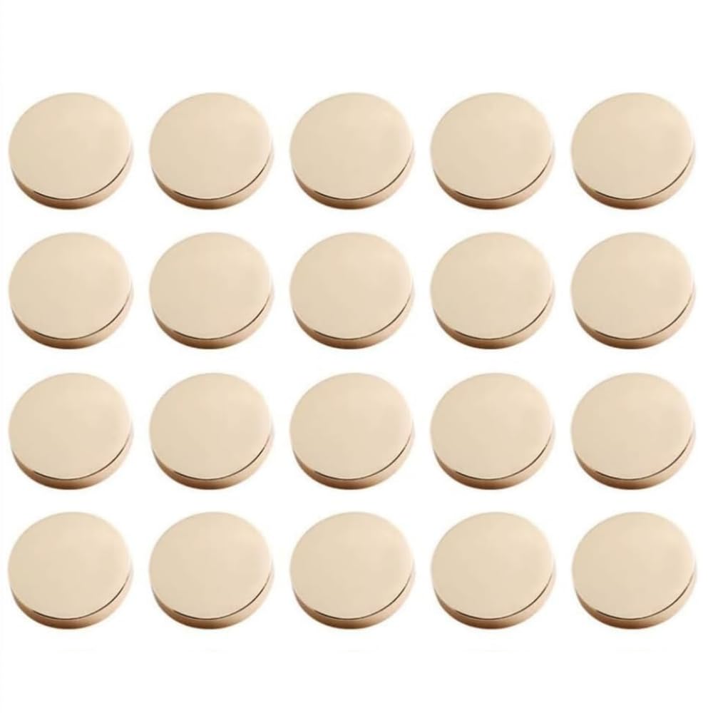 20PCS Golden Buttons - Round Flat Metal Buttons for Shirt, Jacket, Coat, Suit, Trousers, Blazer (Gold, 25mm)