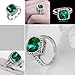 Yoursfs Green Emerald Crystal Women Ring 18k White Gold Plated Wedding Ring for Women