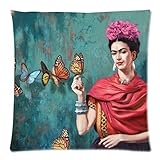 Home Decorative Cushion Cover Colorful Flowers Pillowcase 17 x 17 Inches Woven Pillow Covers Polyester Home Decor Cushion Cover for Sofa (A5)