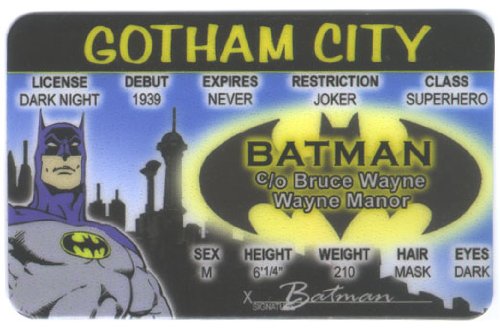 UPC 718557745786, Batman Fun Fake ID License