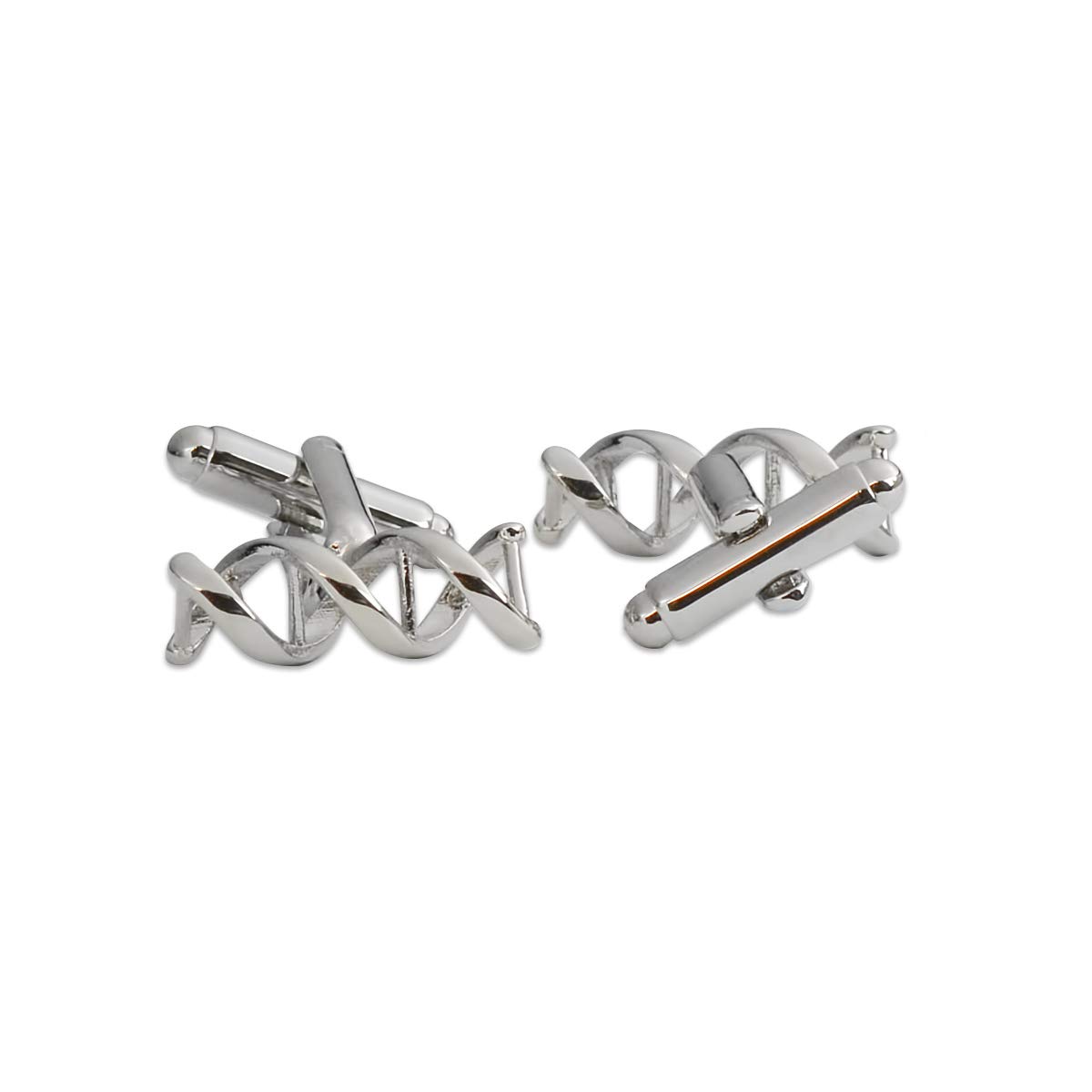 EvolveFISH 3D DNA Cufflinks - [Silver][3/4" Wide], Metal