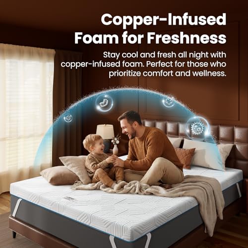 BedStory Full Size Mattress Topper 4 Inch, High Density Memory Foam Bed Pad Double for Back Pain Relief, Cooling Skin-Friendly Cover, No Odor, CertiPUR-US Certified