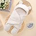 Baby Swaddle Blanket, Baby Registry Search Essential Gift, Hooded Cotton Plush Newborn Receiving Blanket, Cute Bear Sleeping Bag Sack for Baby Boys and Girls