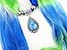 Ysiop Women Dacron Gradient Scarf Necklace Drop Pendant Hijab Neckwear Sapphire Blue