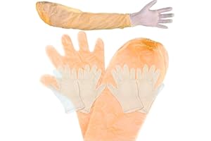 50 Pairs Field Dressing Gloves Deer Mittens Hunting Kit Cleaning Gloves Long Arm Short PVC Glove Pig Butchering Animals Tool