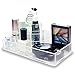 Ikee Design Small Makeup Holder Cosmetic Small Makeup Organizer, Clear Cosmetic Vanity Counter Top Bathroom Organizer with Compartments, 8.75