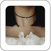 Iaceble Gothic Velvet Choker Necklace Short Sun Pendant Necklace Black Suede Collar Necklace Silver Daisy Flower Choker Necklace Jewelry for Women