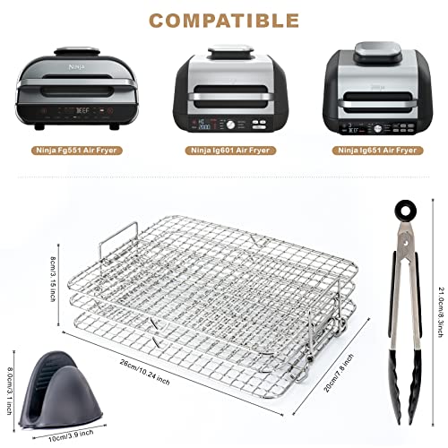 Air Fryer Rack for Ninja Foodi Grill XL Air Fryer, CODOGOY MultiLayer Dehydrator Rack Toast