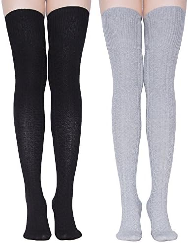 TooPhoto Womens Thigh High Socks Over Knee Stockings Rainbow Stripes Colorful