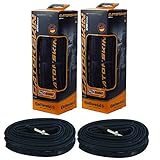 Bike A Mile Continental GatorSkin Bike Tires Set of 2 - with Continental Inner Tube Presta Valve Set of 2 - with a Reflective Safety Armband