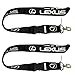 2pcs Set Black Lexus Auto Lanyard Workout Gear Office And Auto Car Keychain Accessories Motorbike Superbike Lanyard With Webbing Strap Quick Release Buckle