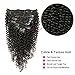 Rolisy Kinkys Curly Clip in Hair Extensions Afro 3C 4A Kinky Curly Clip ins Real 8A Brazilian Remy Hair for Black Women Double Lace Wefts Hair,Natural Black Color,10 Pcs,120 Gram,24 Inch