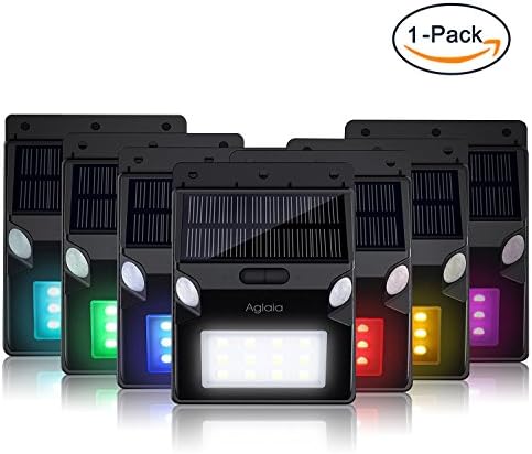 Aglaia Solar Lights Outdoor Decorative, Solar Motion Sensor Lights, 7 Colour Security Light, IP64, High Sensitive Solar Lights for Front Door, Yard, Driveway, Garage-1 Pack