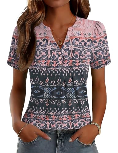 LOMON Womens Boho Tunic Top