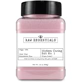 Raw Essentials Pink Modern Curing Salt No. 1, 19 Ounce Bottle | 6.25% Sodium Nitrite, For Curing Bacon, Sausage, Ham, Corned Beef, Great for Brining &amp; Pickling, Vegan