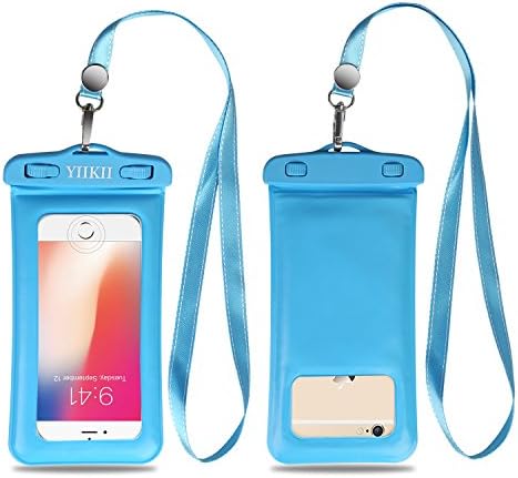 YIIKII Floating Waterproof Case, Cellphone Dry Bag Pouch with Touch ID Fingerprints Available, IPhone X 8 7 6s 6 Plus, Galaxy etc up to 6.0", Perfect for Snorkel etc Water Activities