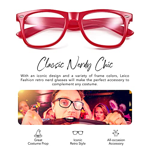 Clear Lens Non-Prescription Retro Fashion Nerd Glasses for Men