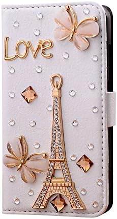 [ Galaxy S6 Edge case ] Wellpad(TM) Classic design bling leather wallet Credit card stand Case For Samsung galaxy s6 edge edge phone(Golden tower and Love)
