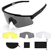 ToopMount Tactical Eyewear Anti Fog, ANSI Z87.1 Sports Glasses with 3 Interchangeable Lens UV400 Protection Airsoft Goggle