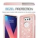 LeYi Compatible for LG V30 Case, LG V35 ThinQ Case, LG V30+ / V30 Plus/ V30S ThinQ Case with HD Screen Protector for Girls Women, Glitter Bling Phone Case for LG V30 / LG V35 ThinQ TP Rose Gold
