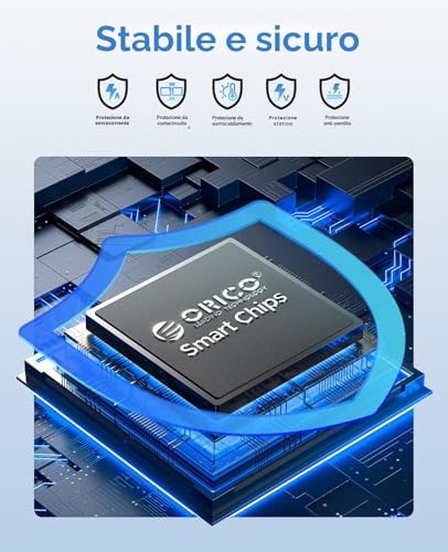 Case Esterna per HDD/SSD 2,5 pollici SATA, USB 3.1 Gen 1 (6Gbps) fino a 6 TB, Supporta UASP e TRIM, Senza Attrezzi per Unità da 7mm/9,5mm – Nero (25PW1-C)