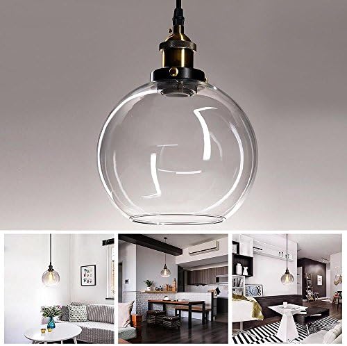 7 9/10" Clear Globe Glass Ball Pendant Light Ceiling Lamp