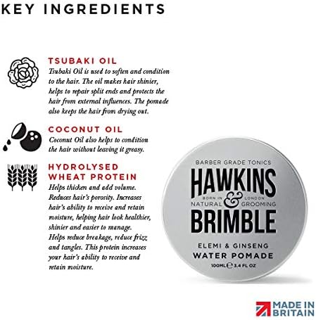 Hawkins & Brimble Mens Water Pomade 100ml - H2O Based Hair Styling/Grooming, 100 ml (Pack of 1) - Image 4