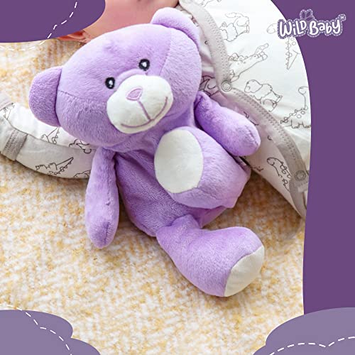 WILD BABY Purple Bear Microwaveable Stuffed Animal Heatable Plush Pal