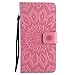iPhone 6S Plus Wallet Case,A-slim(TM) Sun Pattern Embossed PU Leather Magnetic Flip Cover Card Holders & Hand Strap Wallet Purse Case for iPhone 6 Plus / 6S Plus [5.5 Inch] - Pink
