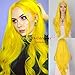QD-Udreamy Sexy Yellow Heat Resistant Hair Synthetic Lace Front Wigs Hair Replacement Wigs