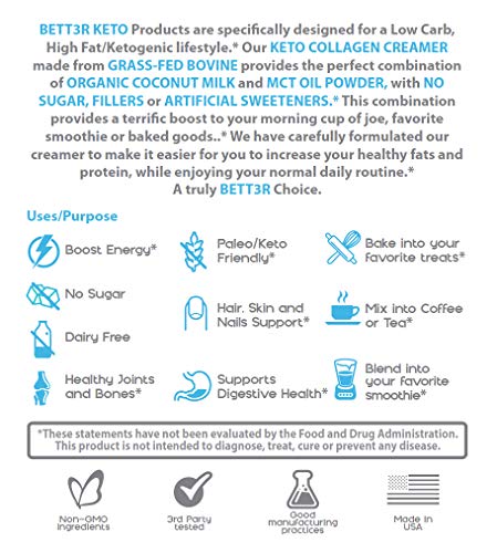 image for Collagen Protein Keto Coffee Powder Creamer with 5500mg MCT Oil by BET