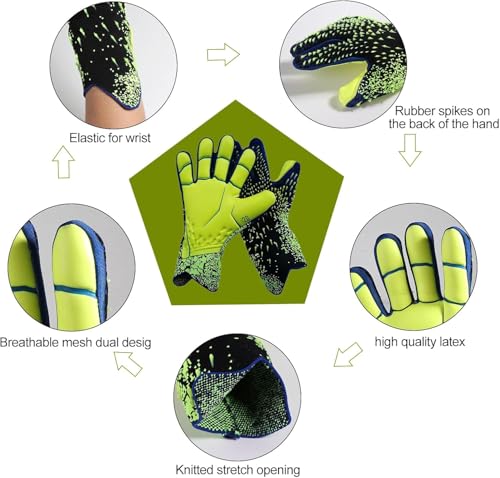 Luvas de goleiro de futebol com forte suporte de aderência