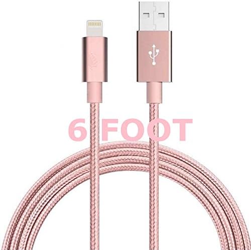 iphone Lightning Cable, SCARA Nylon Braided Extra Long 6ft USB Syncing and Charging Cable Cord Charger for Apple iPhone se/7/7 plus/6 plus/6s plus/6/6s/5/5S/5C, iPad 4, iPad Air 1/2, iPad Mini, iPod