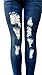 Jack David Womens Distressed Denim Jeans Ripped Blue Skinny Destroy Stretch Jean Pants (19/20, Jack David Jd-r65b- Blue)
