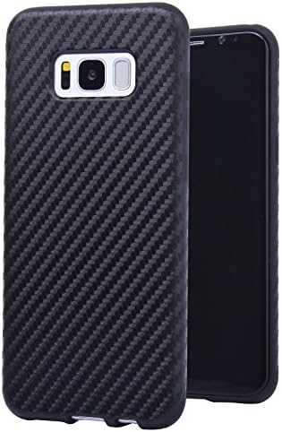 Dejavux Galaxy S8 Plus Case Carbon Fiber Style Pattern Soft TPU Cover Shock Absorbing Shockproof Protective Case for Samsung Galaxy S8 Plus (Black)