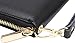 Iswee RFID Blocking Women's Leather Zipper Closure Wristlet Slim Wallet Card Case Purse Clutch (Black)