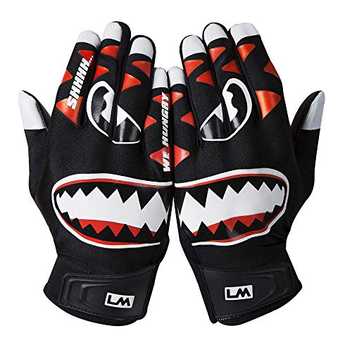 Loudmouth Baseball Batting Gloves (Black, Adult - Small)