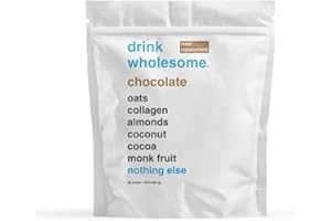 Drink Wholesome Chocolate Meal Replacement Powder | for Sensitive Stomachs | Gut Friendly | Additive & Dairy Free | No Artificial Sweeteners | No Bloating, Farts or Gas | No Constipation or Diarrhea