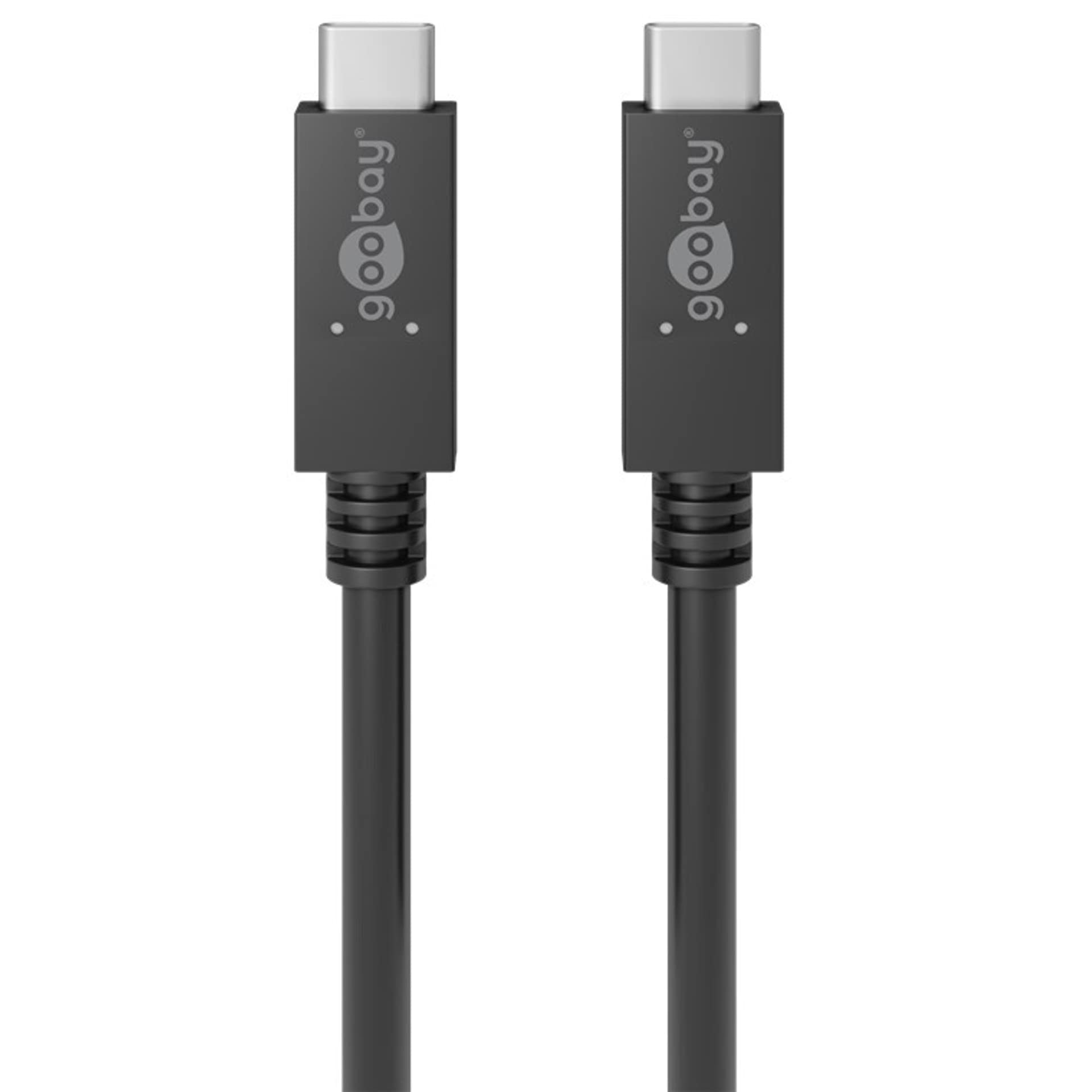 goobay USB 3.2 Type-C MM Compatible Fast Charging Cable 100W Black 1m