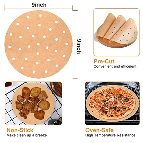 Safmord Air Fryer Parchment Paper, 9 Inch Round Air Fryer Liner, 200PCs