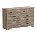 South Shore Versa Collection 8-Drawer Double Dresser, Weathered Oak with Antique Handles